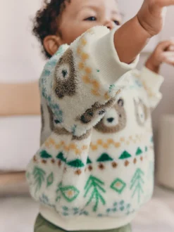 Groene beer Fairisle - Set van fleece top en joggingbroek voor baby's (0mnd -2jr)