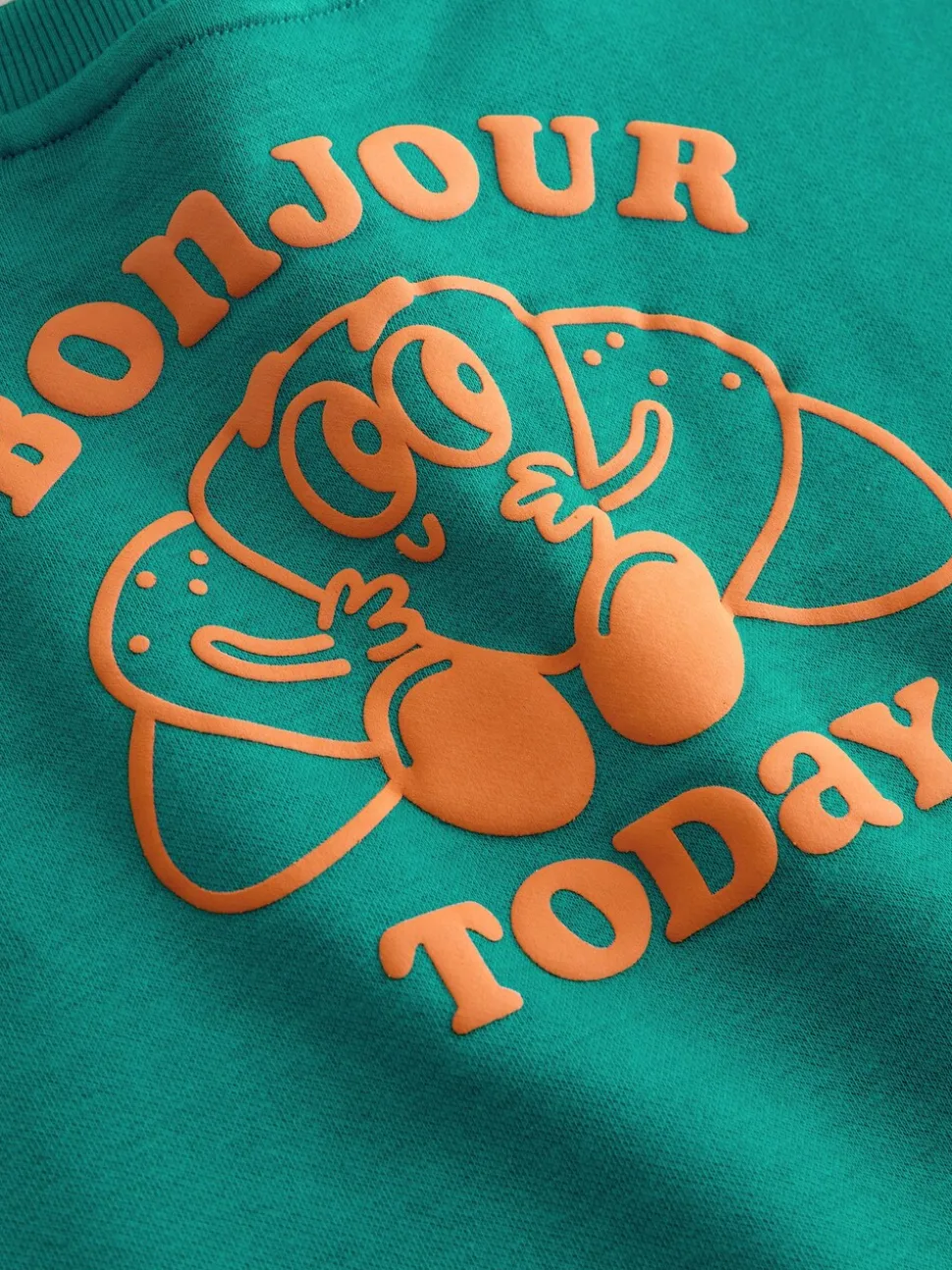 Groene croissant - Set met sweatshirt en joggingbroek met strepen (3mnd-7jr)