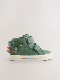 Groene krokodil - Hoge schoenen met klittenbandsluiting