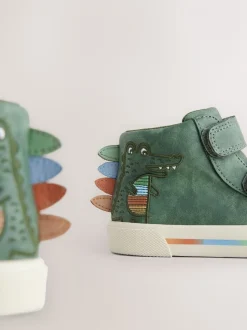 Groene krokodil - Hoge schoenen met klittenbandsluiting