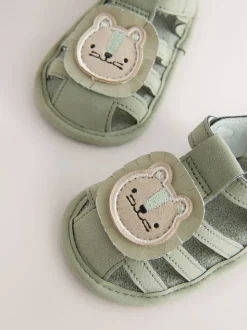 Groene leeuw - Baby visserssandalen met klittenbandsluiting (0 - 24 mnd)