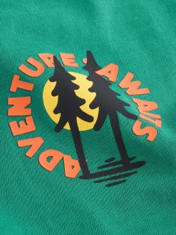 Groene scène - T-shirt met lange mouwen en print op de rug (3mnd -8jr)