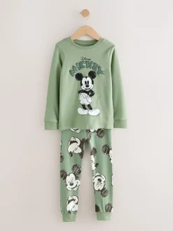 Groen/Ecru Mickey Mouse - Gelicentieerde knusse pyjama's 3 pack (9mnd -10jr)