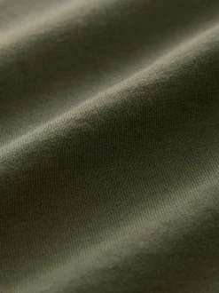 Groen-kaki - Normale Pasvorm - Essentieel katoenen T-shirt met ronde hals