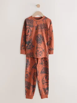 Groen/oranje graffiti-schedel - Verpakking van 3 pyjama's met lange mouwen (3-16 jr)