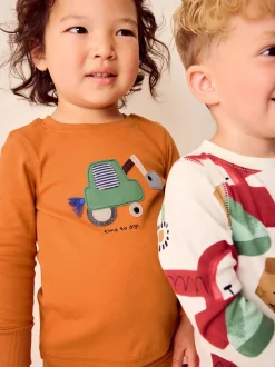 Groen/oranje transport - Mini Knusse Pyjama's 3 Set (9mnd-10jr)