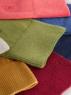 Groen/rood/blauw - Verpakking van 8 - Frisblijvende sokken met borduursel