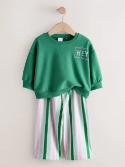 Groen/roze - Set van 2 tops en broeken (3mnd -7jr)