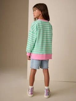 Groen/roze - Sweatshirt (3 - 16 jr)
