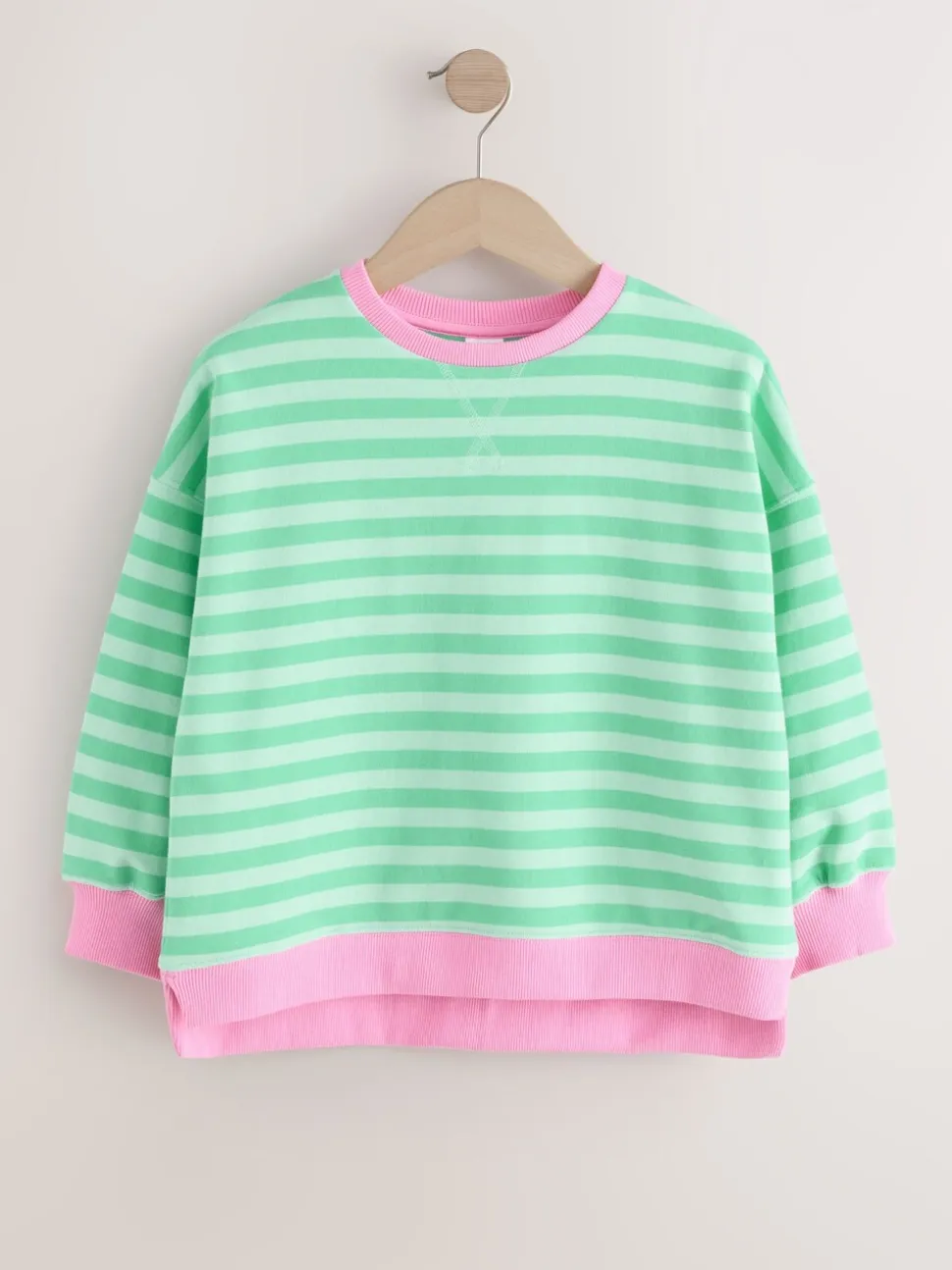 Groen/roze - Sweatshirt (3 - 16 jr)