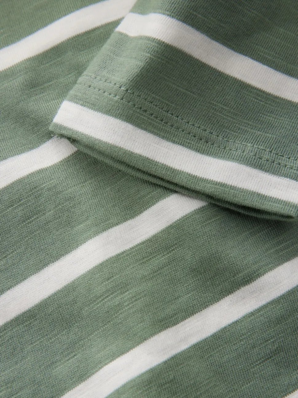 Groen/wit gestreepte safari - T-shirt met applicatie en lange mouwen (3 mnd-7 jr)