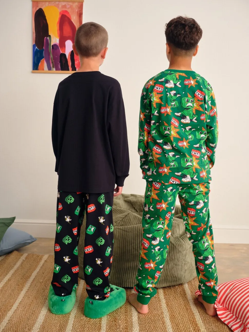 Groen/zwart Minecraft - Licentie Joggingbroeken Pyjama's 2 verpakking (5-16jr)