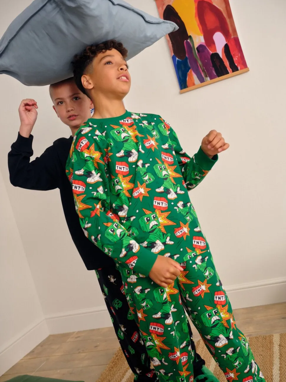 Groen/zwart Minecraft - Licentie Joggingbroeken Pyjama's 2 verpakking (5-16jr)