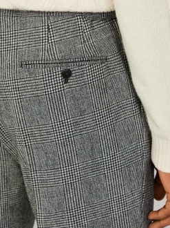 Hack Glen Check Peak Lapel Black Trouser