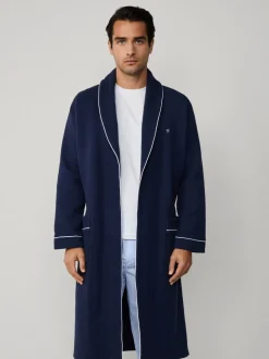 Hackett Blue Pure Cotton Waffle Robe