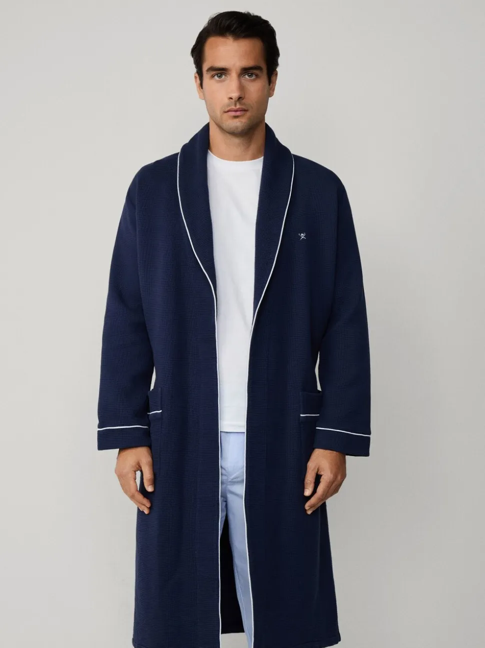 Hackett Blue Pure Cotton Waffle Robe