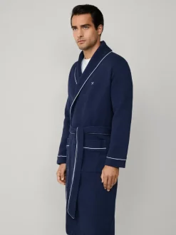 Hackett Blue Pure Cotton Waffle Robe