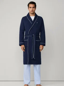 Hackett Blue Pure Cotton Waffle Robe