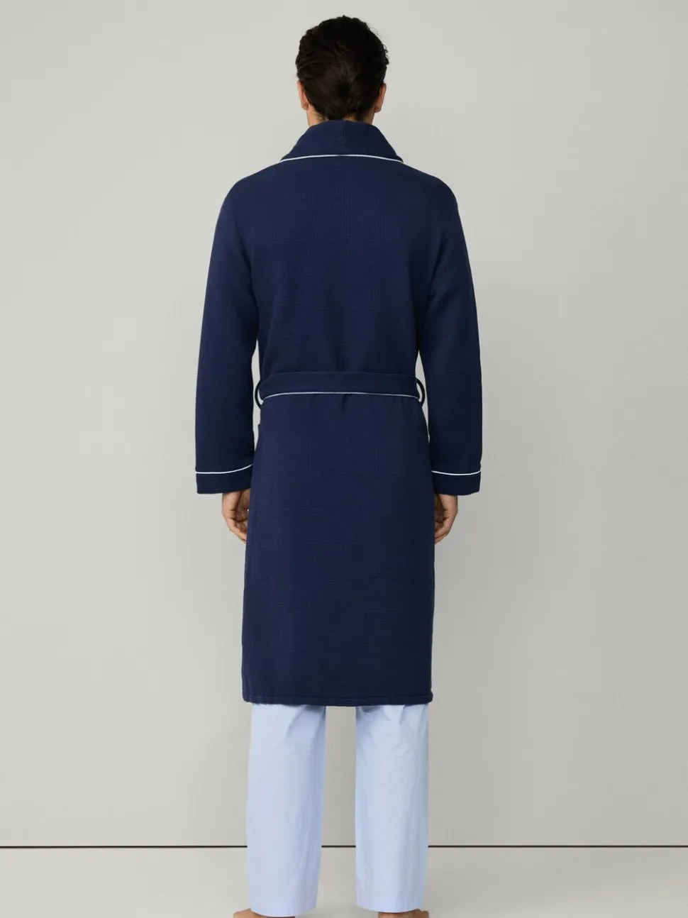 Hackett Blue Pure Cotton Waffle Robe