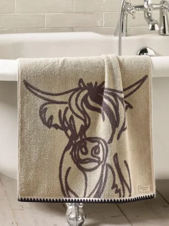 Hamish the Highland Cow 100% katoenen handdoek