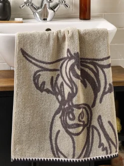 Hamish the Highland Cow 100% katoenen handdoek
