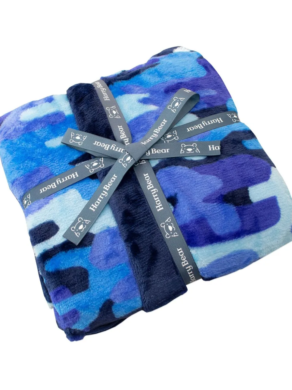 Harry Bear badjas met camouflageprint en BLAUWE AOP camouflageprint