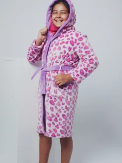 Harry Bear badjas met luipaardprint ROZE LUIPAARD AOP
