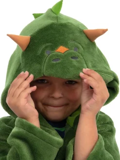 Harry Bear Dinosaur Fleece Dressing Gown With 3D Horns And Spikes