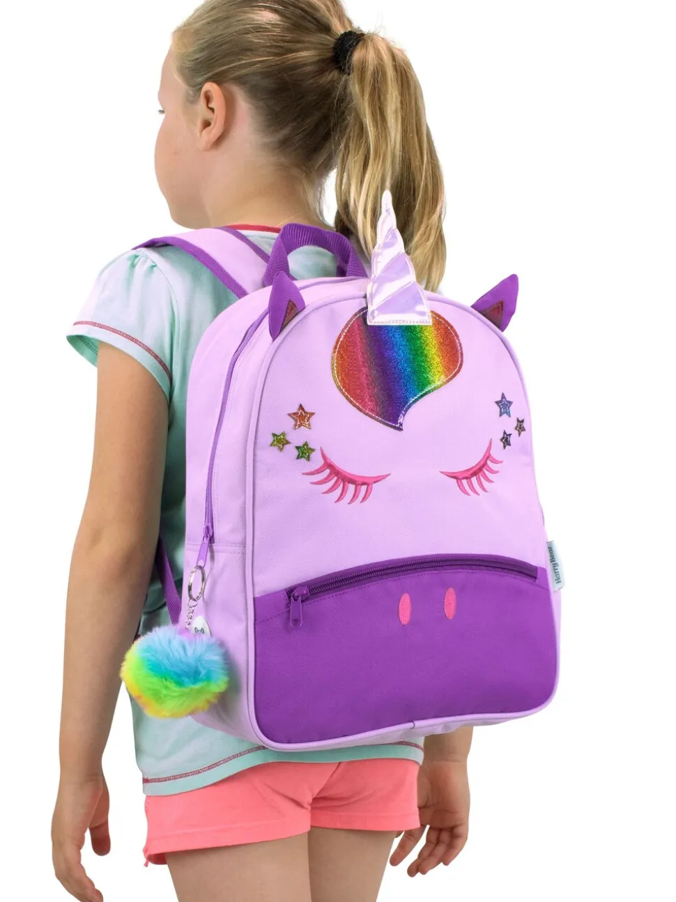 Harry Bear Unicorn Backpack with Pom Pom Keyring