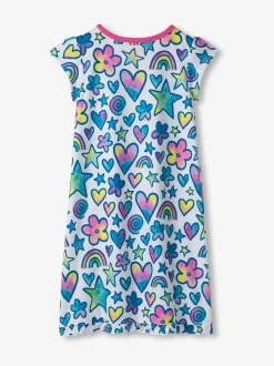 Hatley nachtjapon met ruchezoom en aquarel doodles