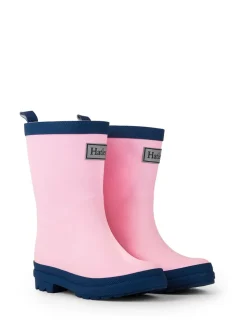 Hatley Pink & Navy Matte Rain Wellies