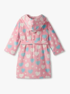 Hatley Pink Big Hearts Fuzzy Fleece Dressing Robe