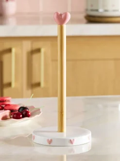 Heart Ceramic Kitchen Roll Holder