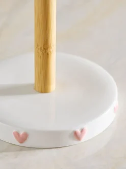 Heart Ceramic Kitchen Roll Holder