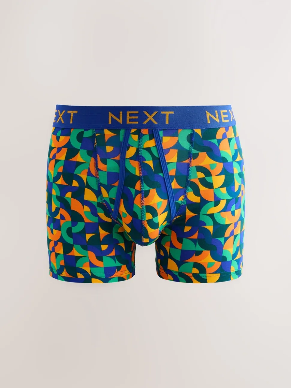 Helder Blauw/Oranje/Paars Cirkel Geo Print - Boxershorts met A-voorkant