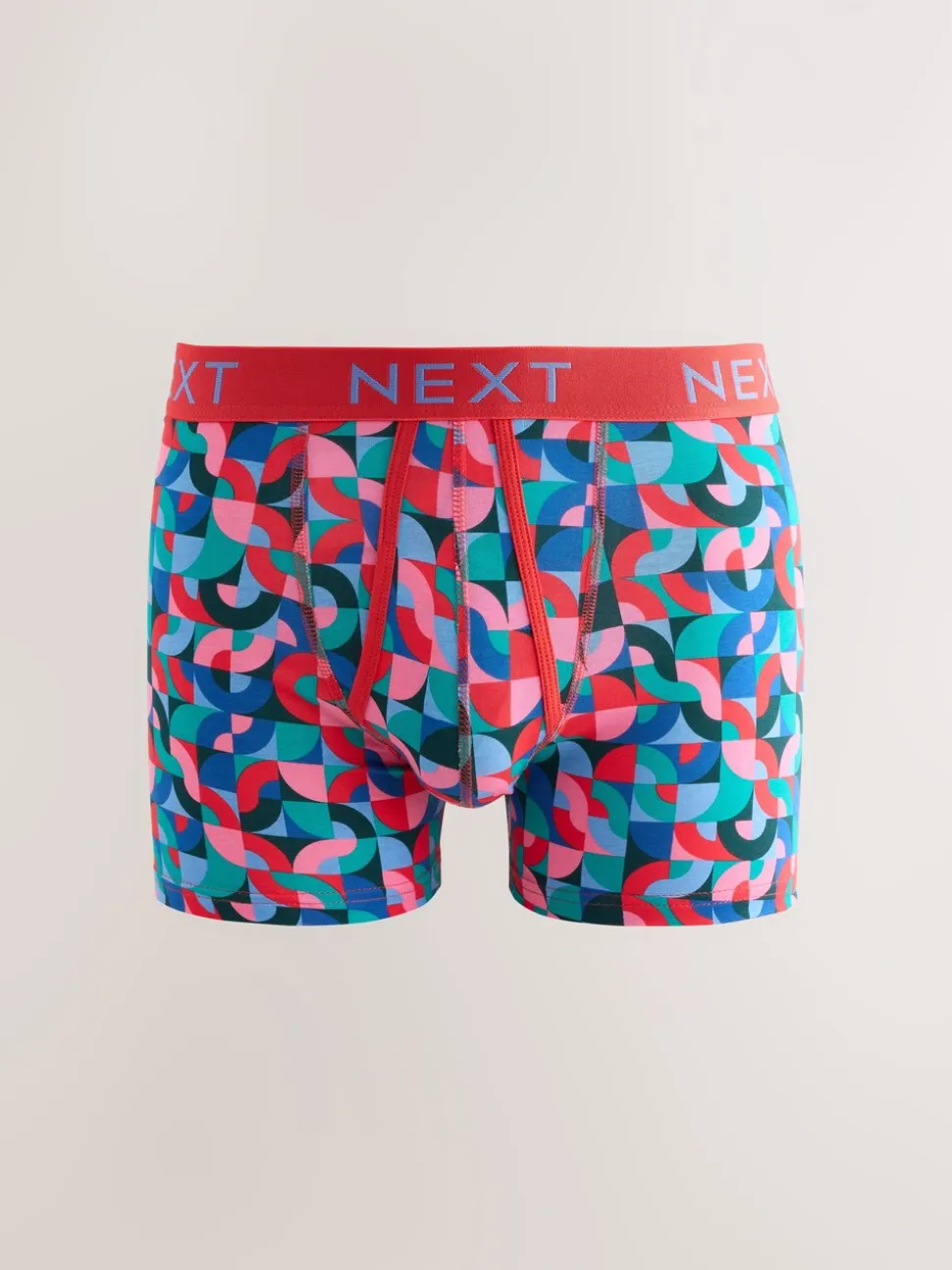 Helder Blauw/Oranje/Paars Cirkel Geo Print - Boxershorts met A-voorkant
