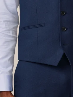 Helderblauw - Herenvest met textuur