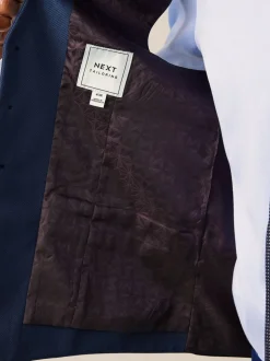 Helderblauw - Herenvest met textuur