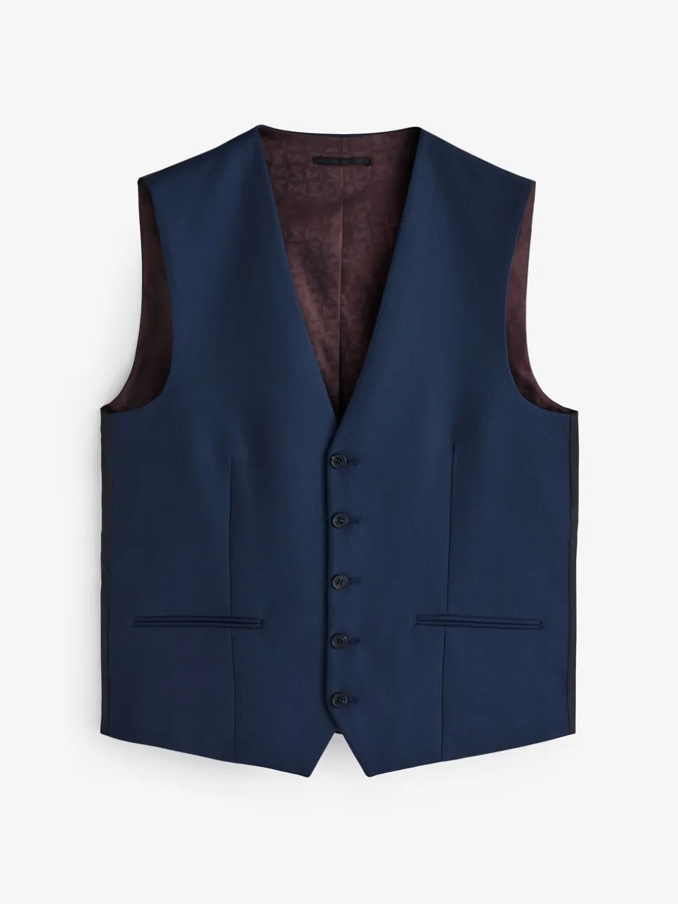 Helderblauw - Herenvest met textuur