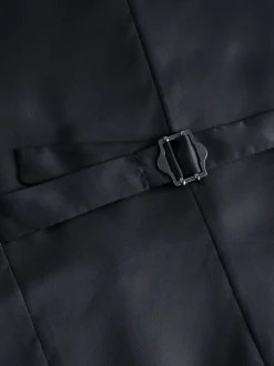 Helderblauw - Herenvest met textuur
