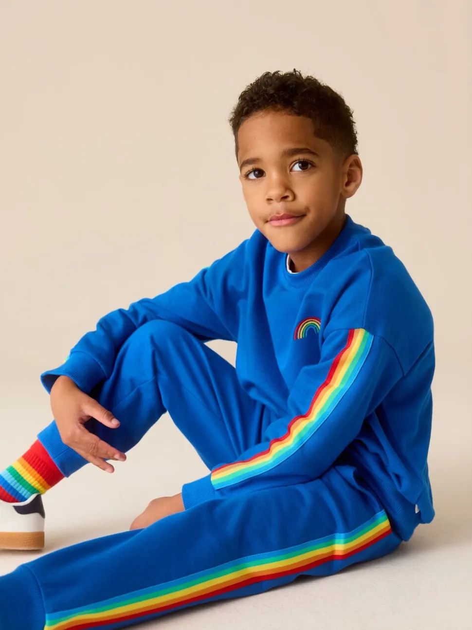 Helderblauw - Little Bird by Jools Oliver set van sweatshirt en joggingbroek