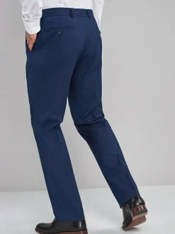 Helderblauw - Normale Pasvorm - Chique stretchy broek