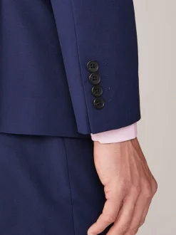 Helderblauw - Slim Fit - Kostuum met twee knopen: colbert