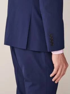 Helderblauw - Tailored fit - Kostuum met twee knopen: colbert