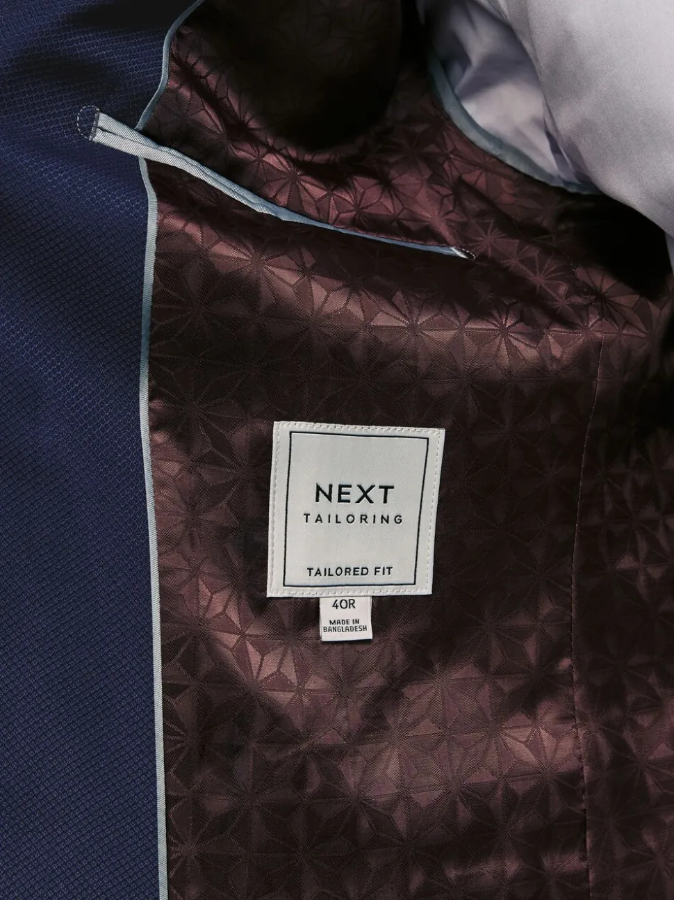 Helderblauw - Tailored fit - Kostuum met textuur: colbert