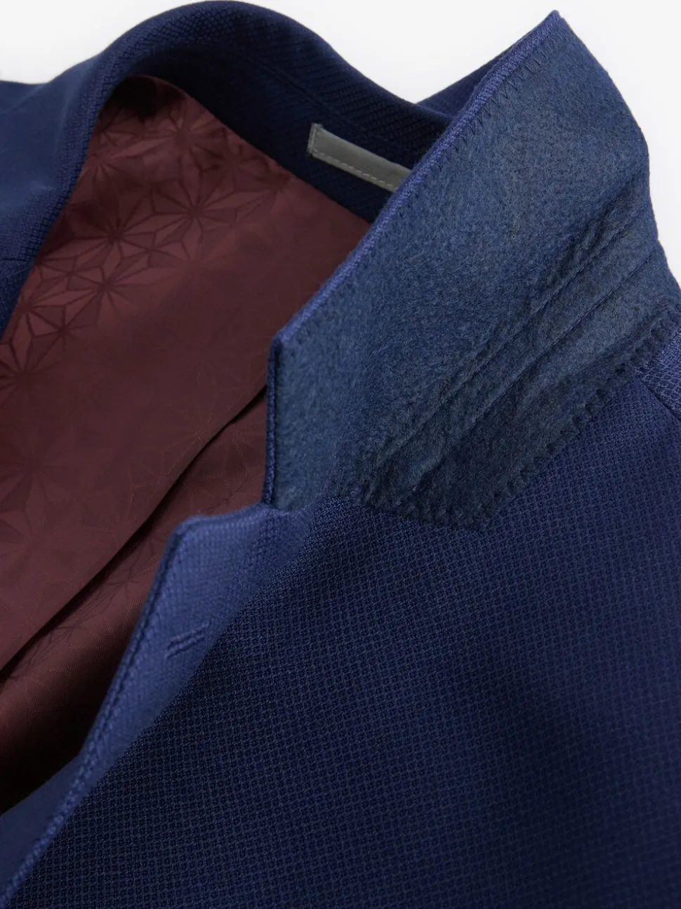 Helderblauw - Tailored fit - Kostuum met textuur: colbert