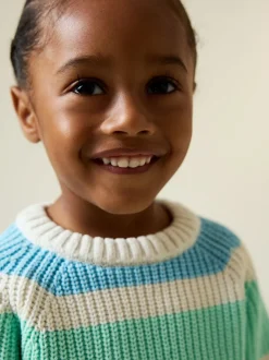 Heldere streep - Chenille Knitted Crew Neck Jumper (3mths-7yrs)