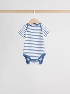 Heldere streep - Set van 5 babyrompertjes met korte mouwen