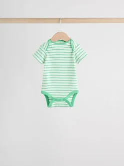 Heldere streep - Set van 5 babyrompertjes met korte mouwen