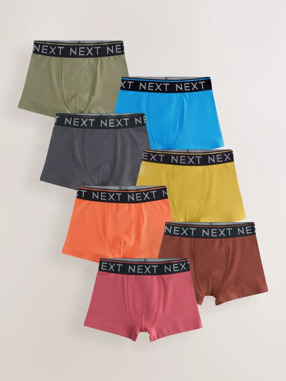 Herfstkleuren met Zwart tailleband - Verpakking van 7 trunks (2-16jr)
